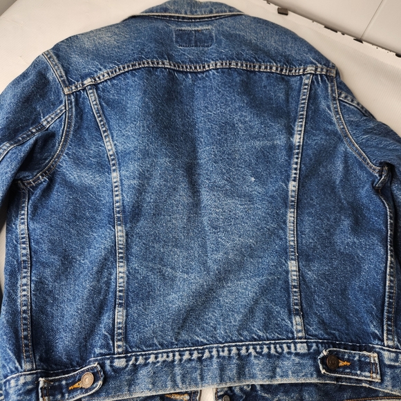 Vintage 80s Levis Denim Trucker Jacket Size 44 Blue USA Made 70506-0216 Type 3 - Picture 9 of 12
